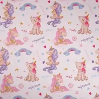 Бумага упаковочная глянцевая двухсторонняя «Единорожки», 70 х 100 см