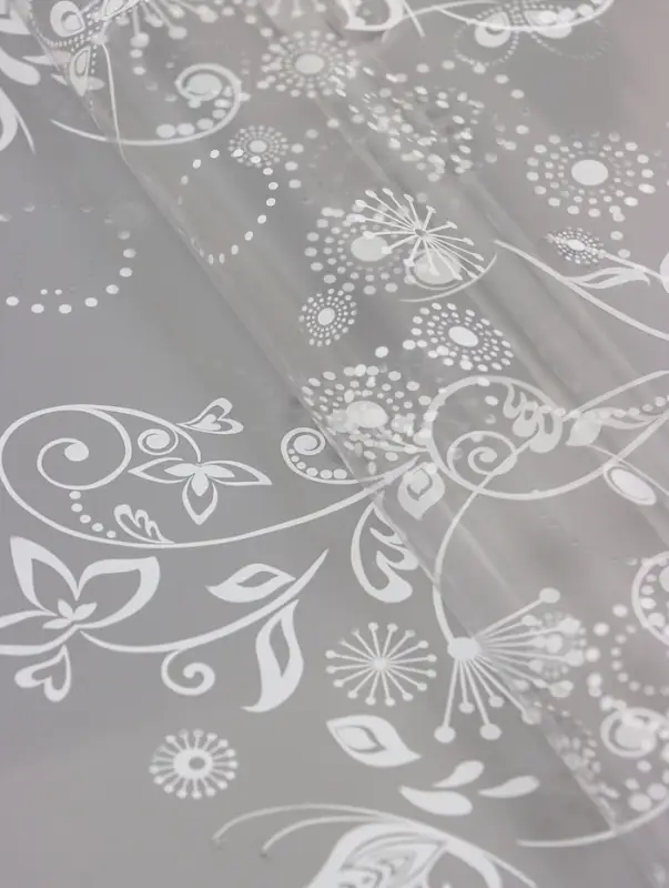 Пленка прозрачная с рисунком «Сабина» Белый 0.7×8.2±5%м