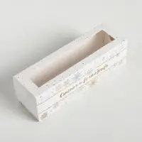 Коробочка для макарун «Снежинки», 18 х 5.5 х 5.5 см