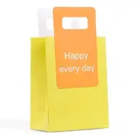 Пакет подарочный бумажный с вырубной ручкой 18&times;23&times;9 см, лайм