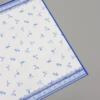 Пленка для цветов и букетов &laquo;Эскиз&raquo;, белая с голубым, 57&times;57 см