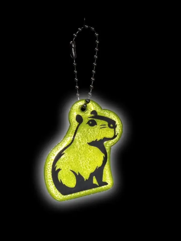 Светоотражающий элемент &laquo;Капибара&raquo;, двусторонний, 4.5&times;4.8 см, салатовый