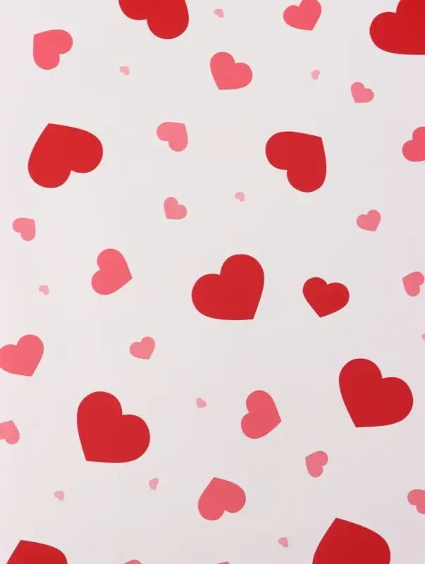 Пленка для цветов, &laquo;Сердца на белом&raquo;, красная, 57&times;57 см