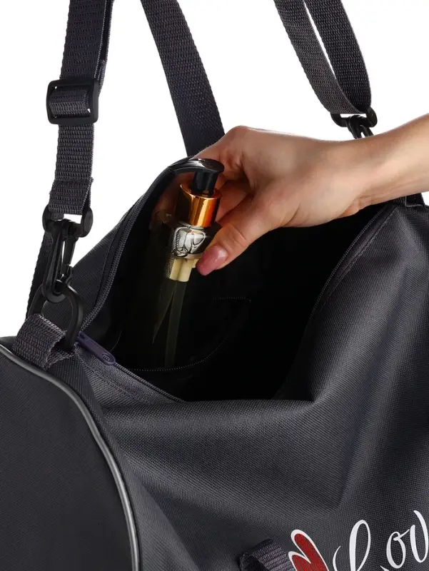 Сумка спортивная TEXTURA, на молнии с подкладкой, длинный ремень, маленький размер, серая