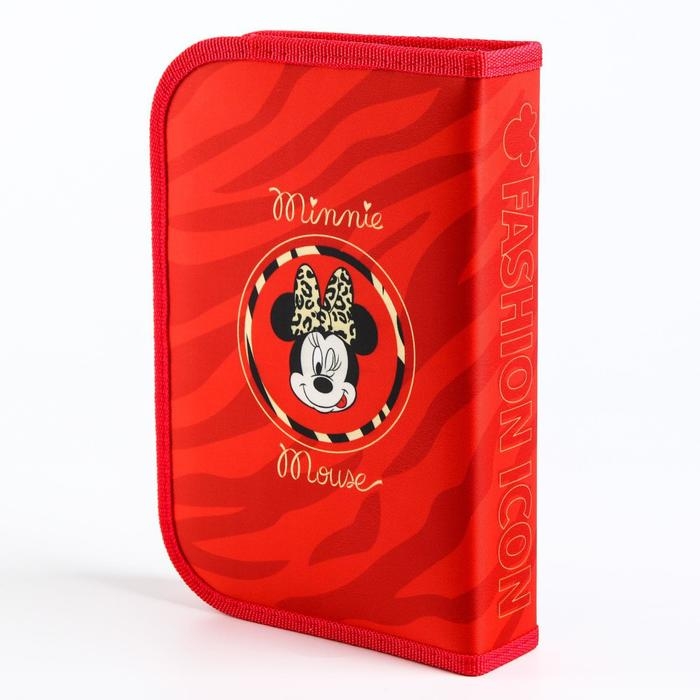 Пенал каркасный, 1 секция, 140х210х40 мм, откидной карман, тканевый, Минни Маус Пенал каркасный, 1 секция, 140х210х40 мм, откидной карман, тканевый, Минни Маус