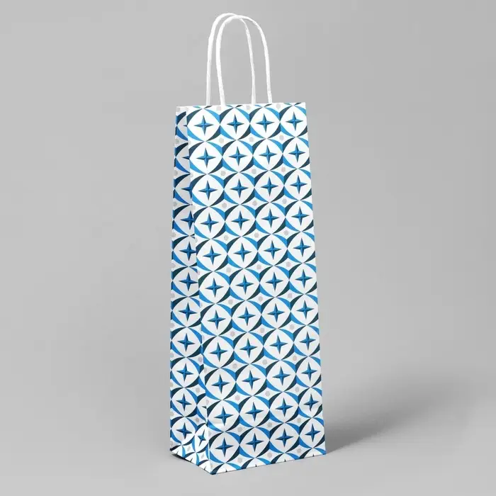 Пакет подарочный под бутылку, упаковка, «Геометрия», белый крафт, 13 х 36 х 10 см Пакет подарочный под бутылку, упаковка, «Геометрия», белый крафт, 13 х 36 х 10 см