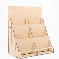 Подставка под открытки 6 ячеек по 16.2 см, 34.5&times;18.5&times;38.5 см, толщина 3 мм, цвет бежевый