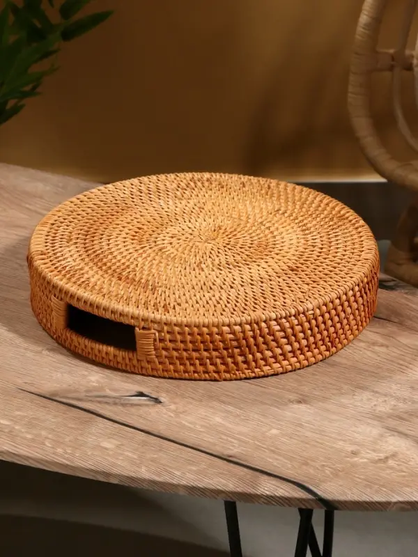 Поднос круглый, 35&times;6 см, ротанг