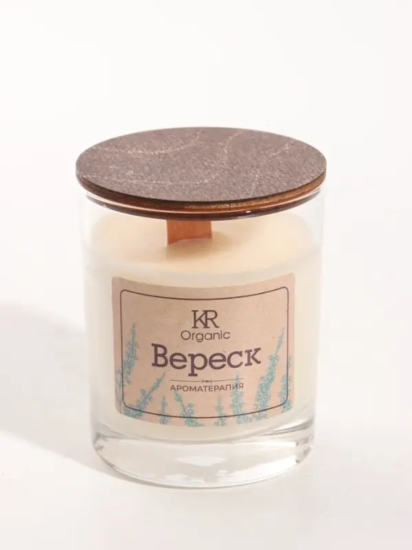 Свеча ароматическая в стекле ORGANIC, 190 мл, соевый воск, вереск