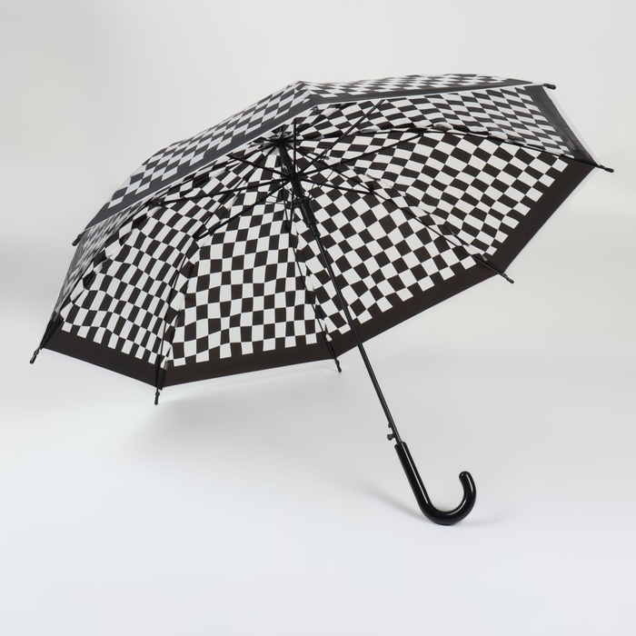 Зонт - трость полуавтоматический «Клетка», 8 спиц, R = 47/55 см, D = 110 см, цвет МИКС Зонт - трость полуавтоматический «Клетка», 8 спиц, R = 47/55 см, D = 110 см, цвет МИКС