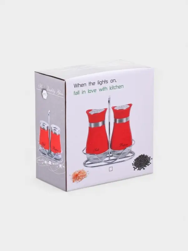 Набор для специй Набор для специй "Сияние.Silver", 2 шт, на подставке