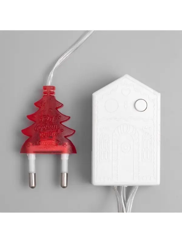 Гирлянда &laquo;Нить&raquo; 10 м, IP20, прозрачная нить, 100 LED, 8 режимов, 220 В, свечение красное