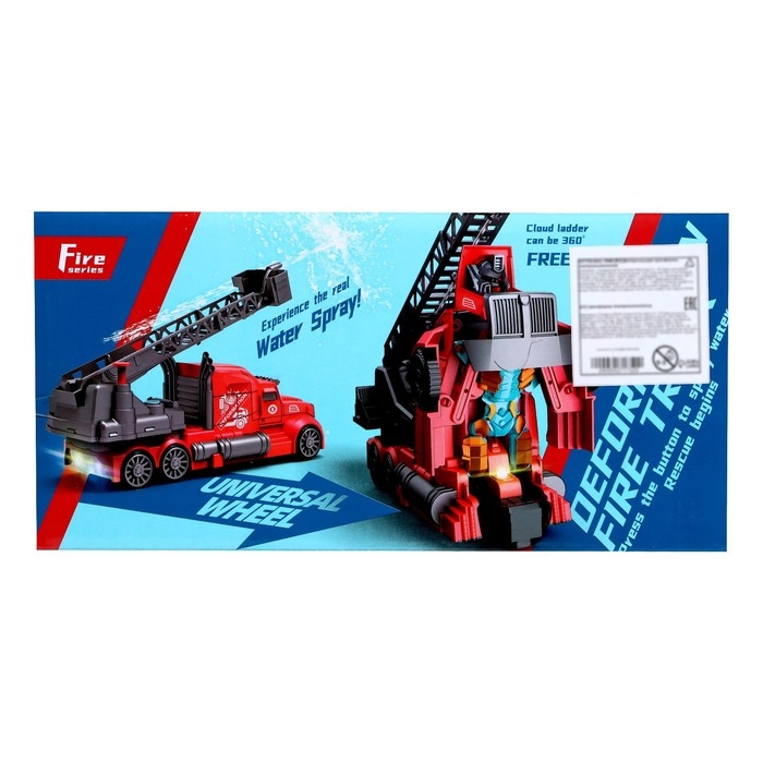 Робот «Пожарный», трансформируется, стреляет водой, световые и звуковые эффекты