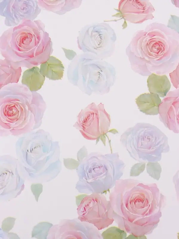 Пленка для цветов, "Розы", белая, 57х57 см