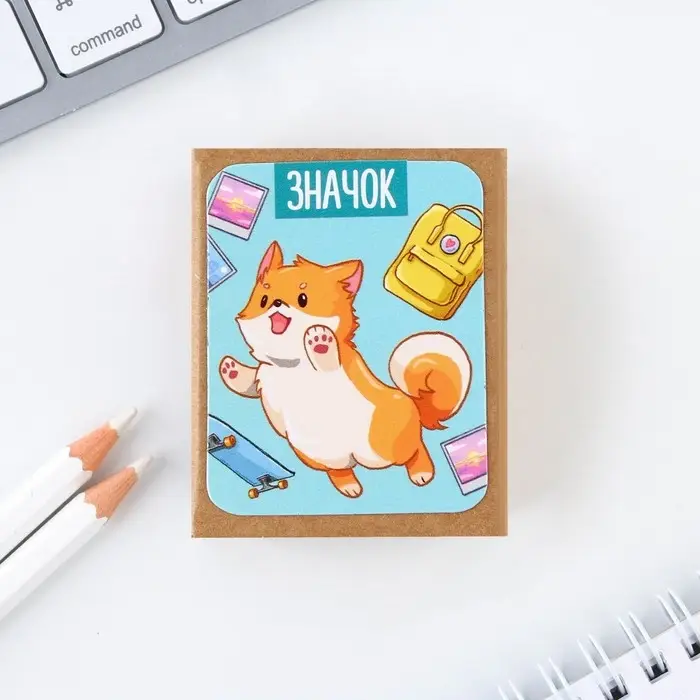 Значок деревянный &laquo;Пёсик&raquo;, 3.4&times;3.5 см