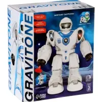 Робот GRAVITONE, свет, звук, стреляет, на батарейках, русская озвучка, цвет синий
