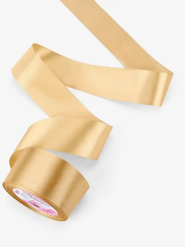 Лента атласная, 50 мм, 23&plusmn;1 м, золотисто-бежевая №186