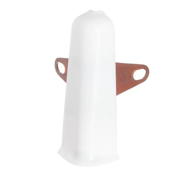 Угол наружный (внешний) с крепежом для плинтуса «Деконика», 85 мм, цвет 001-G белый глянцевый