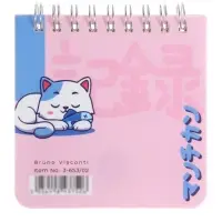 "POCKET JOURNAL" 90 х 90 мм, 60 Л, (4 ВИДA) НА ГРЕБНЕ "KAWAII ANIMALS"