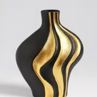 Ваза настольная керамика "Оделис" 19,5х15 см, чёрный Ваза настольная керамика "Оделис" 19,5х15 см, чёрный