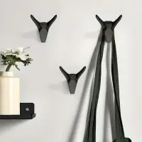 Крючок мебельный CAPPIO HORN, двухрожковый, цвет черный, 3 шт.