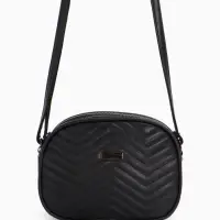 Сумка женская кросс-боди на молнии, 19&times;7&times;15 см, чёрная