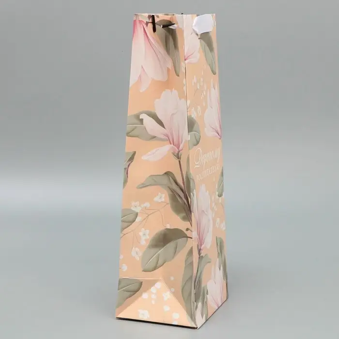 Пакет подарочный под бутылку, упаковка, «Воспитателю», 35 х 13 х 10 см