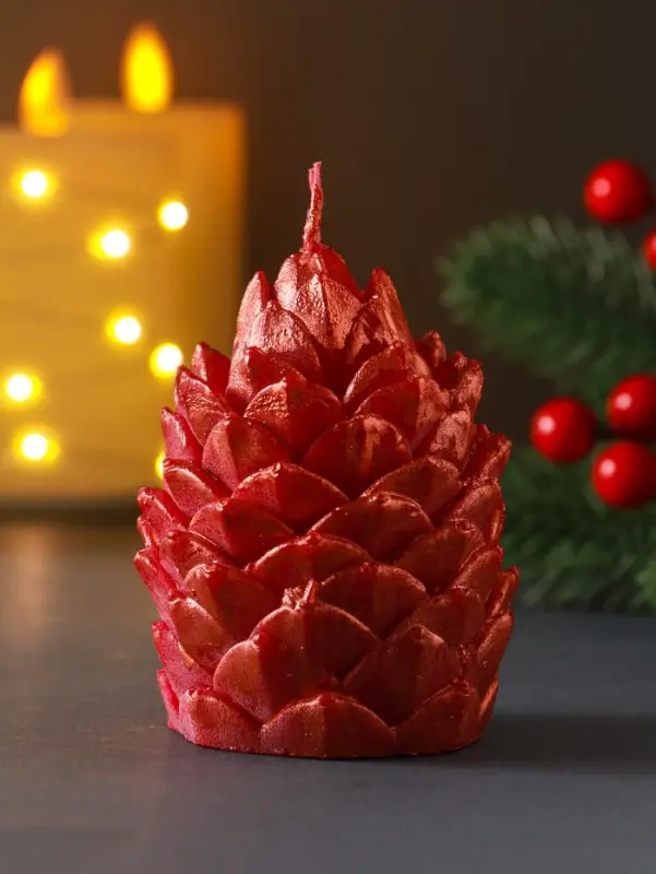 Свеча Свеча "Шишка 70*75 мм декор