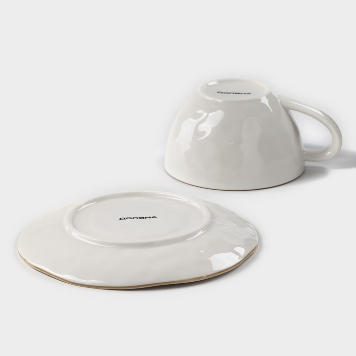 Чайная пара фарфоровая Доляна «Космос», 2 предмета: чашка 250 мл, блюдце d=16 см, цвет зелёный Чайная пара фарфоровая Доляна «Космос», 2 предмета: чашка 250 мл, блюдце d=16 см, цвет зелёный