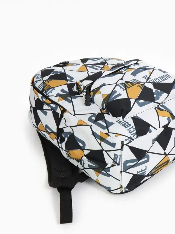 Рюкзак школьный на молнии, с карманами, с принтом, 30&times;13&times;42 см, жёлтый