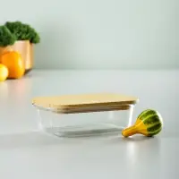 VETTA Контейнер для продуктов 600мл, крышка бамбук, жаропрочное стекло