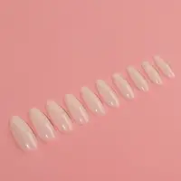 Типсы для наращивания ногтей, 100 шт., форма балерина, полное покрытие, в контейнере, молочные