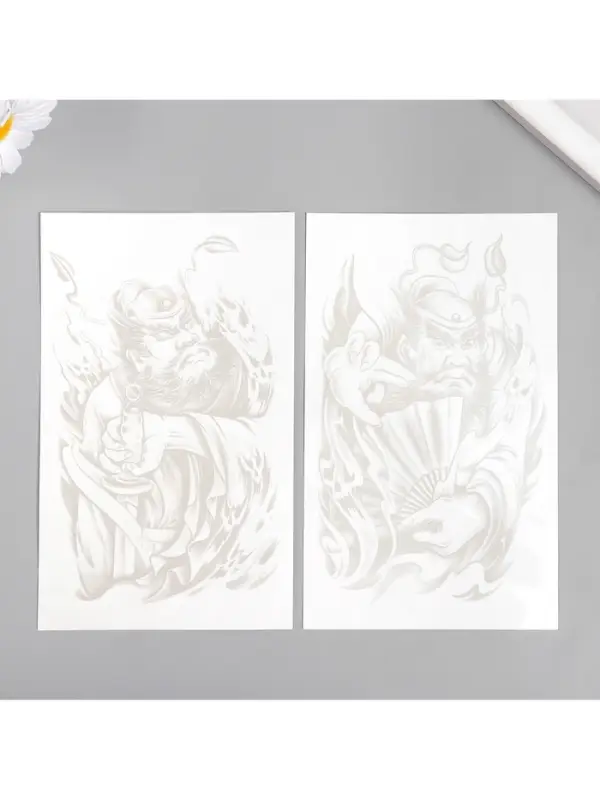 Переводная тату на тело «Китайский воин с веером», 18×11 см Переводная тату на тело «Китайский воин с веером», 18×11 см