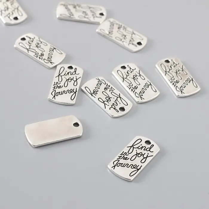 Металлический элемент, декоративная подвеска «Арт Узор. Жетон в путешествие», серебро, 2×1 см