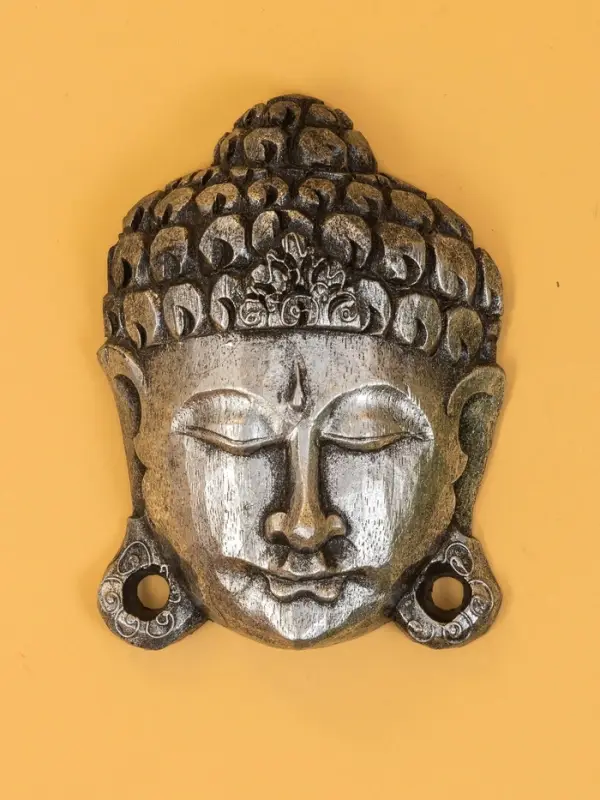 Сувенир интерьерный «Будда», 13×5×18 см, дерево, серебро