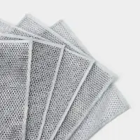 Сетка для мытья посуды узелковая, металлическая, однослойная, 5 шт., 19&times;19 см