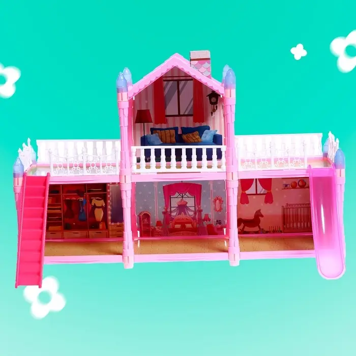 Кукольный домик &laquo;Сказочная жизнь на вилле&raquo; с куклой, питомцами и аксессуарами, светится в темноте