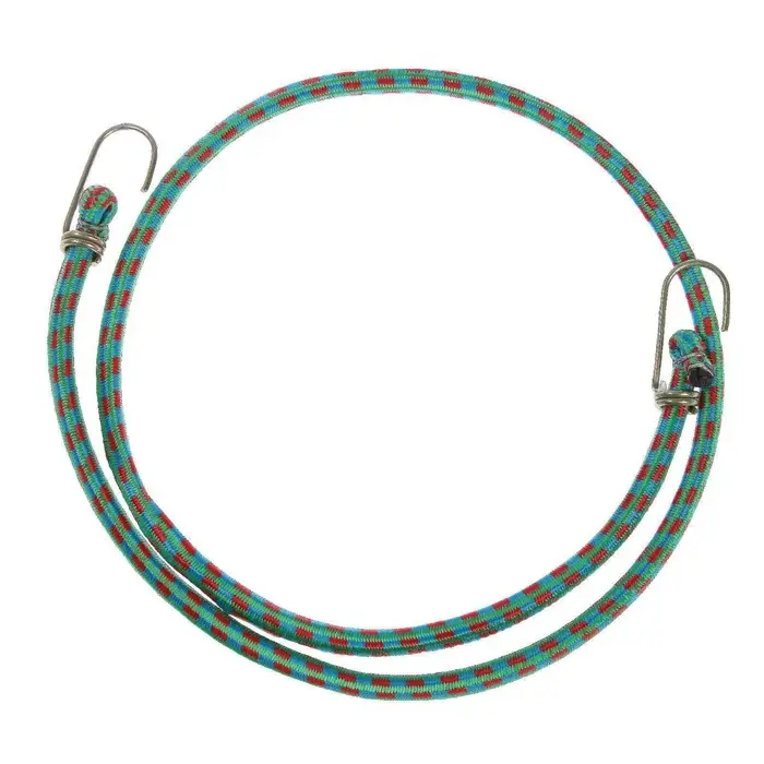 Резинка для крепления багажа TORSO, 120 см, d=10 мм, металлические крючки, МИКС