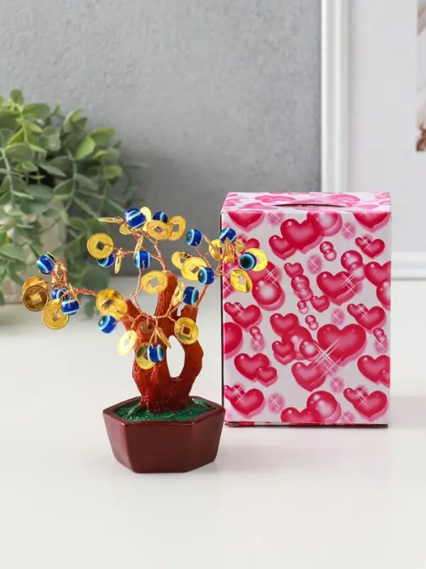 Бонсай декоративный &laquo;Денежное дерево&raquo;, 16 глазок, 32 монеты, 16&times;6.7&times;5.2 см