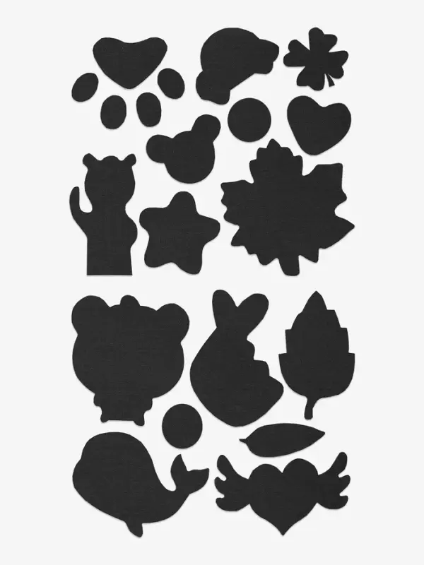 Заплатки для одежды, фигурные, клеевые, лист 25&times;15 см, чёрные