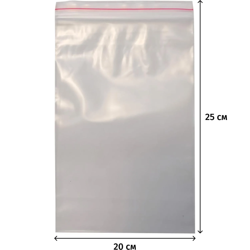 Пакет с замком (Zip Lock) 20х25 см 100 мкм, 100 шт/уп