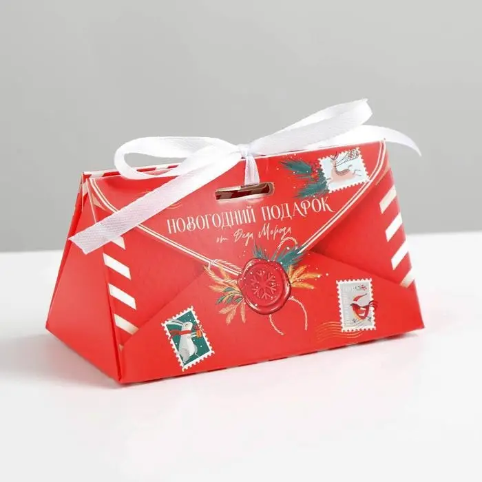Бонбоньерка новогодняя «Новогодняя почта», 10 х 5,5 х 5,5 см, Новый год Бонбоньерка новогодняя «Новогодняя почта», 10 х 5,5 х 5,5 см, Новый год