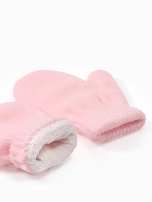 Варежки детские MINAKU двухслойные, цвет розовый, 12 см