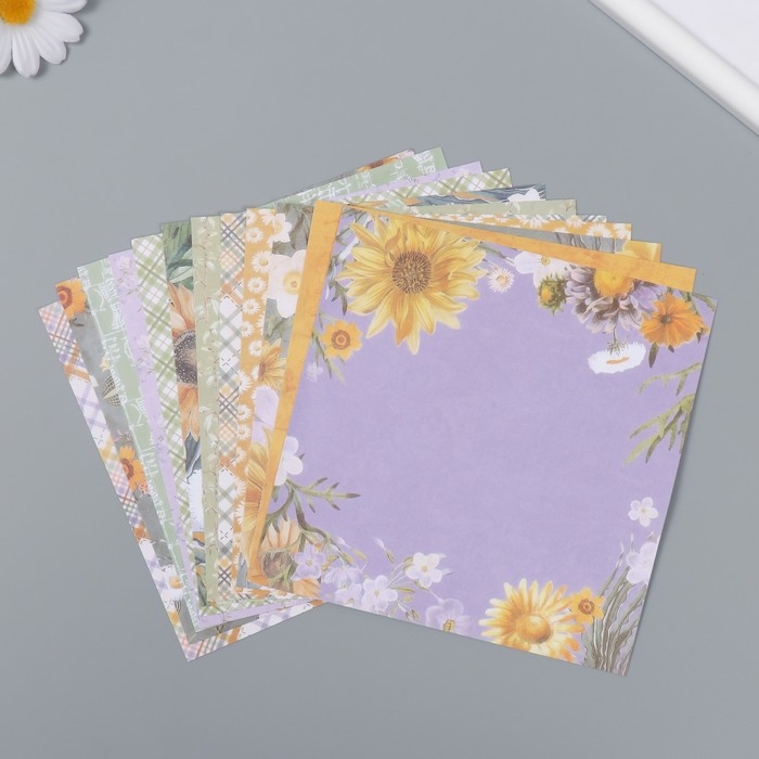 Набор бумаги для скрапбукинга 12 листов 12 дизайнов Набор бумаги для скрапбукинга 12 листов 12 дизайнов "Красота весны" 160 гр 15,2х15,2 см