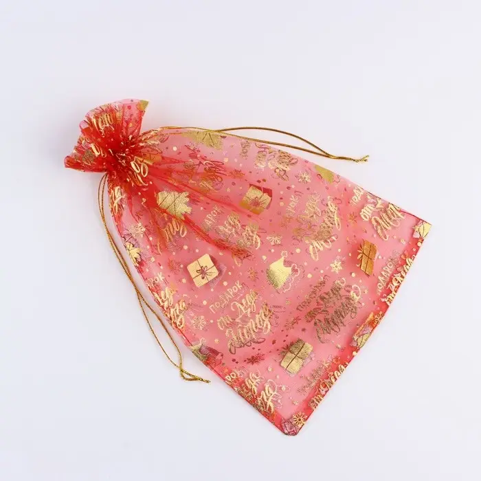 Мешочек подарочный «Подарок Деда Мороза», органза, красный, 20 х 30 см Мешочек подарочный «Подарок Деда Мороза», органза, красный, 20 х 30 см