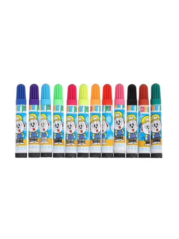 Фломастеры, 12 цветов, МИНИ, в блистере, вентилируемый колпачок