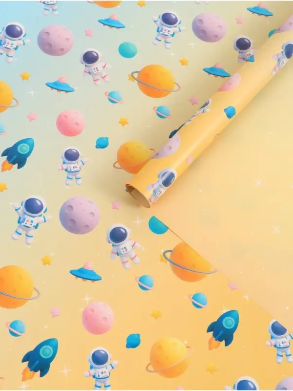 Бумага упаковочная двухсторонняя &laquo;Космос&raquo;, 50&times;70 см