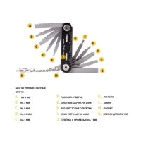 Мультитул 11в1: отвертки, ключи, линейка, черный