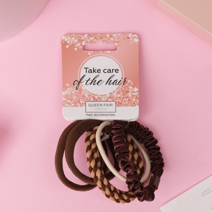 Резинка для волос Резинка для волос "Жанет" (набор 5 шт) жатка штрихи, 5 см