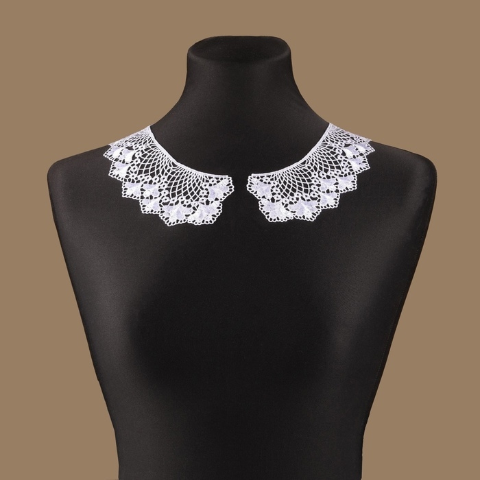 Воротник пришивной, гипюровый, 21 × 6,5 см, цвет белый Воротник пришивной, гипюровый, 21 × 6,5 см, цвет белый